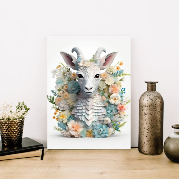 Flower Power Baby Goat - 3D Animal Canvas/Poster Art Prints – The Perfect Home Decor Piece