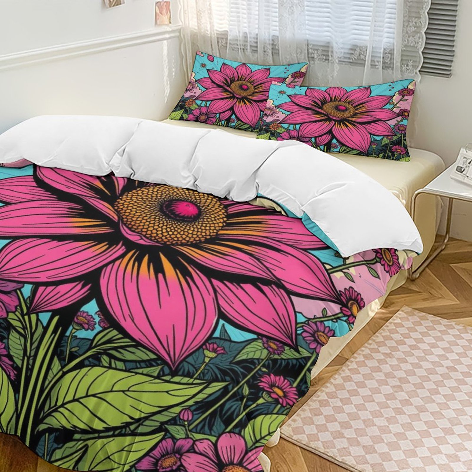 Flower Power Bedding Set Luxury Comforter Pillowcase Comforter Couple ...
