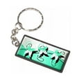 thumbnail image 1 of Flower Power Blue Green Turquoise Keychain Key Chain Ring, 1 of 1