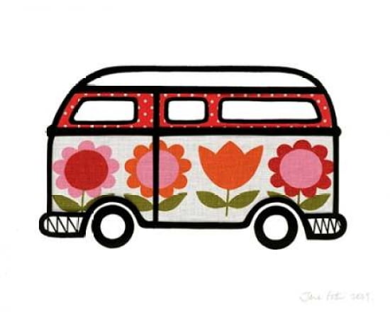 Flower Power Camper Canvas Art - Jane Foster (24 x 30)