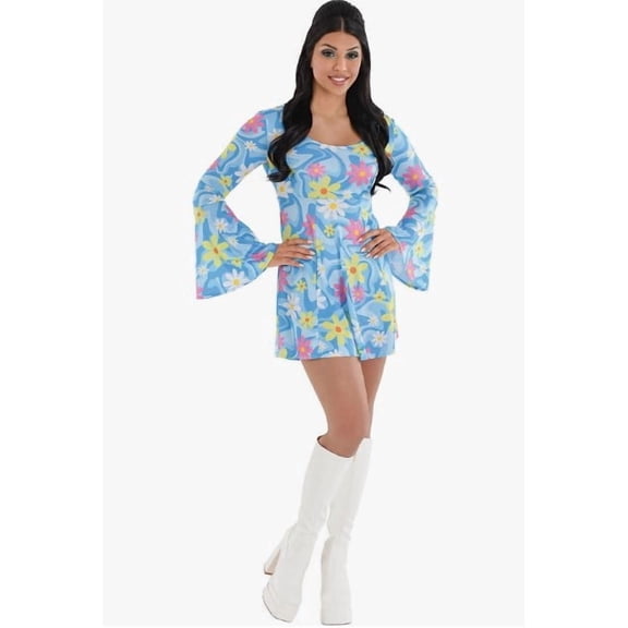 Flower Power Mini Dress - 1960's 1970's - Mod - Costume - Adult - Small/Medium