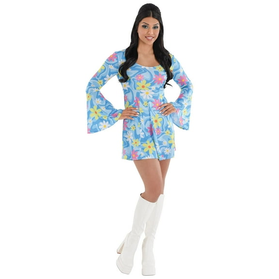 Flower Power Mini Dress - 1960's 1970's - Mod - Costume - Adult - Small/Medium