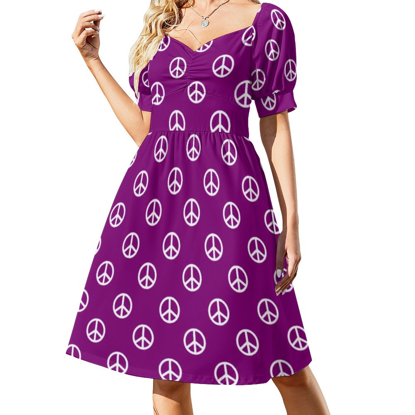 Flower Power Peace Dress Retro Hippy 70s Elegant Dresses Summer ...