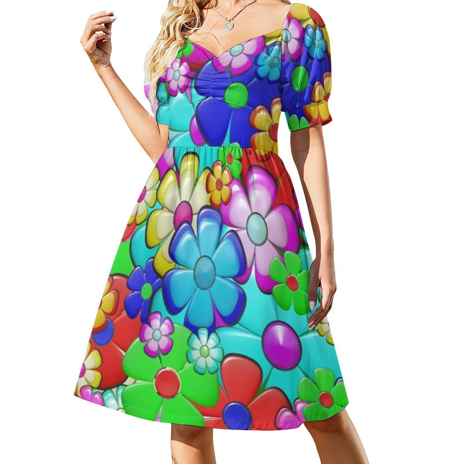 Flower Power Peace Dress Retro Hippy 70s Elegant Dresses Summer ...