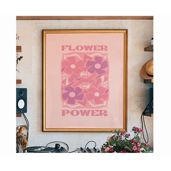 Flower Power Print: 60s Hippie Retro Home Decor