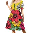 thumbnail image 1 of Flower Power Short Sleeved Dress Summer Dresses Birthday Dress for Women Luxury 2025 Dress Party Night, 1 of 6