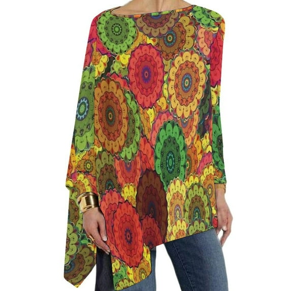 Flower Power T-Shirt Hippie Groovy Daisies Loose Long-Sleeve T Shirts Graphic Cute Tshirt Womens Autumn Top Tees Big Siz