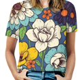 thumbnail image 1 of Flower Power T Shirts Basic T-Shirt Short Sleeve Ladies Tee Shirt Summer Graphic Clothing, 1 of 5