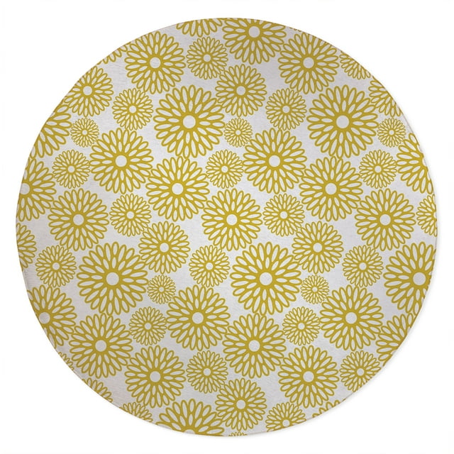 Flower Power Yellow Office Mat by Kavka Designs