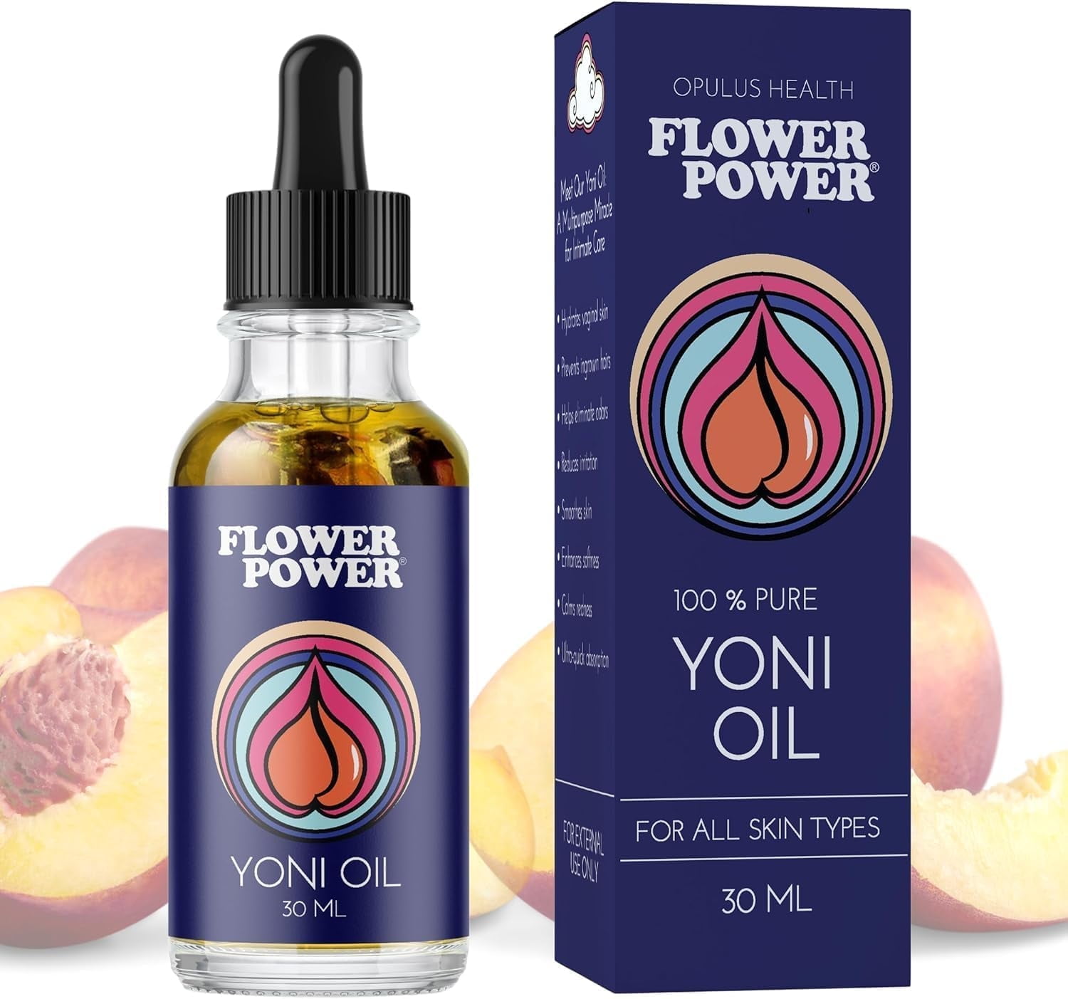 Flower Power Yoni Oil - Ultra-Hydration for Your Intimate Areas - Perfect for All Skin Types - 30 ml