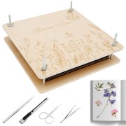 Flower Press Kit 11 x 11in Large Wood Plant Presser for Adults DIY Bouquet Preservation and Dried Flower Art for Nature and Craft Lovers