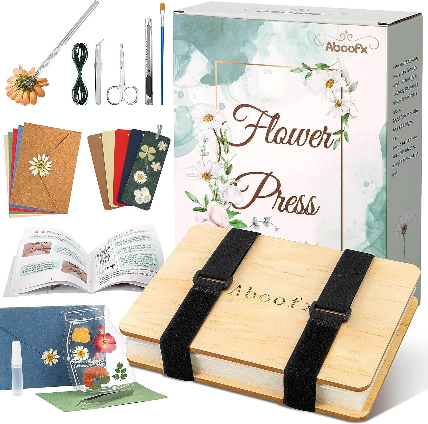 Flower Press Kit, Acrylic Flower Preserving Kit for Adults & Kids, Large  DIY Art
