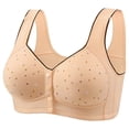 thumbnail image 1 of Flower Print Bralette Wire-Free Ladies Nursing Bra Women Front Button Closure Vest Brassiere for Mom Mid-aged Women, 1 of 8