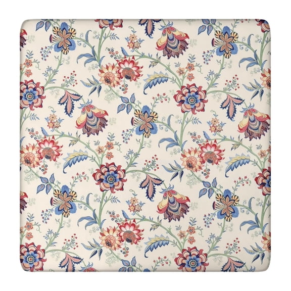 Flower Print Elastic Fitted Tablecloth - Watercolor Flowers Pattern Square Table Cover, Windproof Snug Fit Outdoor Picnic Table Protector, Wrinkle-Free Washable Cute flowers Design