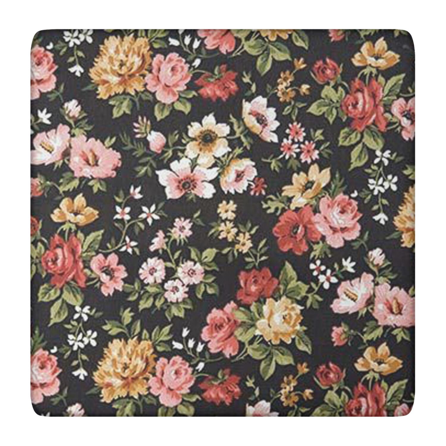 Aperturee Watercolor Repeat Flower Green Leaf Stretch Table Cover
