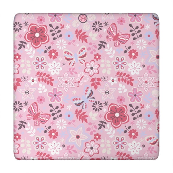 Flower Print Elastic Fitted Tablecloth - Watercolor Flowers Pattern Square Table Cover, Windproof Snug Fit Outdoor Picnic Table Protector, Wrinkle-Free Washable Cute flowers Design