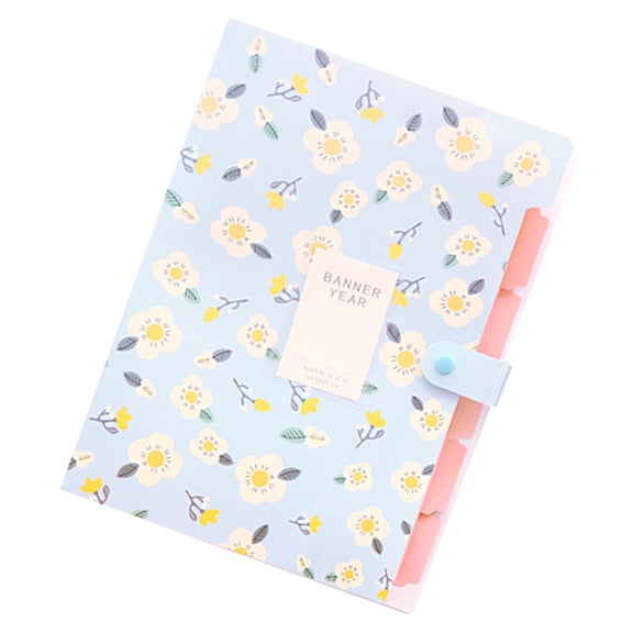 Flower Print File Folder 6 Pockets Expanding Document Organiser Sorting Folder Letter Size for School Supplies