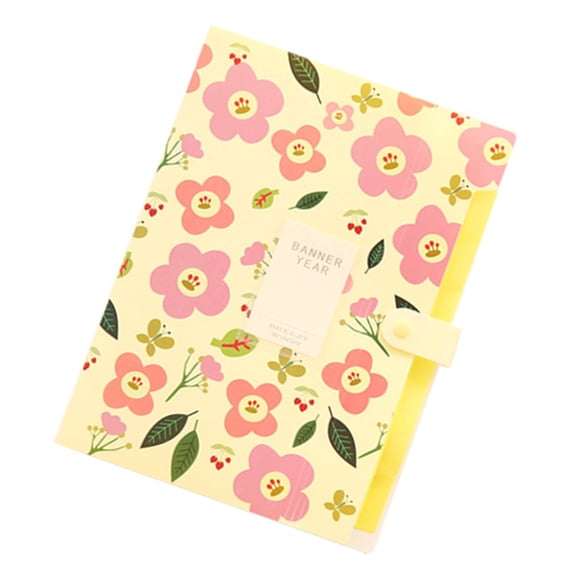 Flower Print File Folder 6 Pockets Expanding Document Organiser Sorting Folder