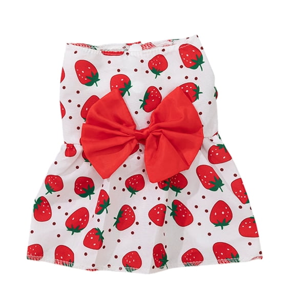 Flower Print Skirt for Small Dogs Sweet Cats Dog Dress Spring Summer Small Dog Bowknot Decors Flower Print Dog Skirt