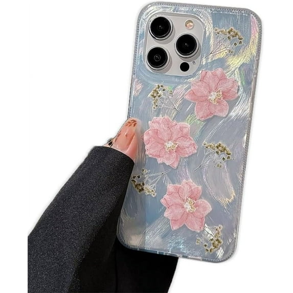 Flower Print Water Flow Laser Soft Case for iPhone (Big Flower,iPhone 11)
