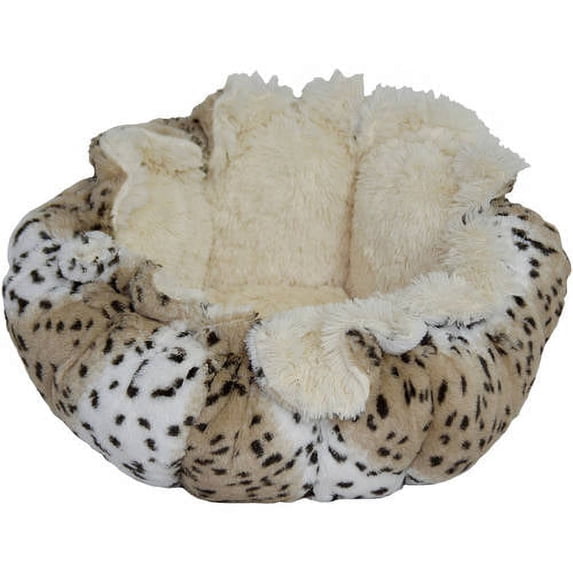Flower Pull String Bed 16" Round-Leopard