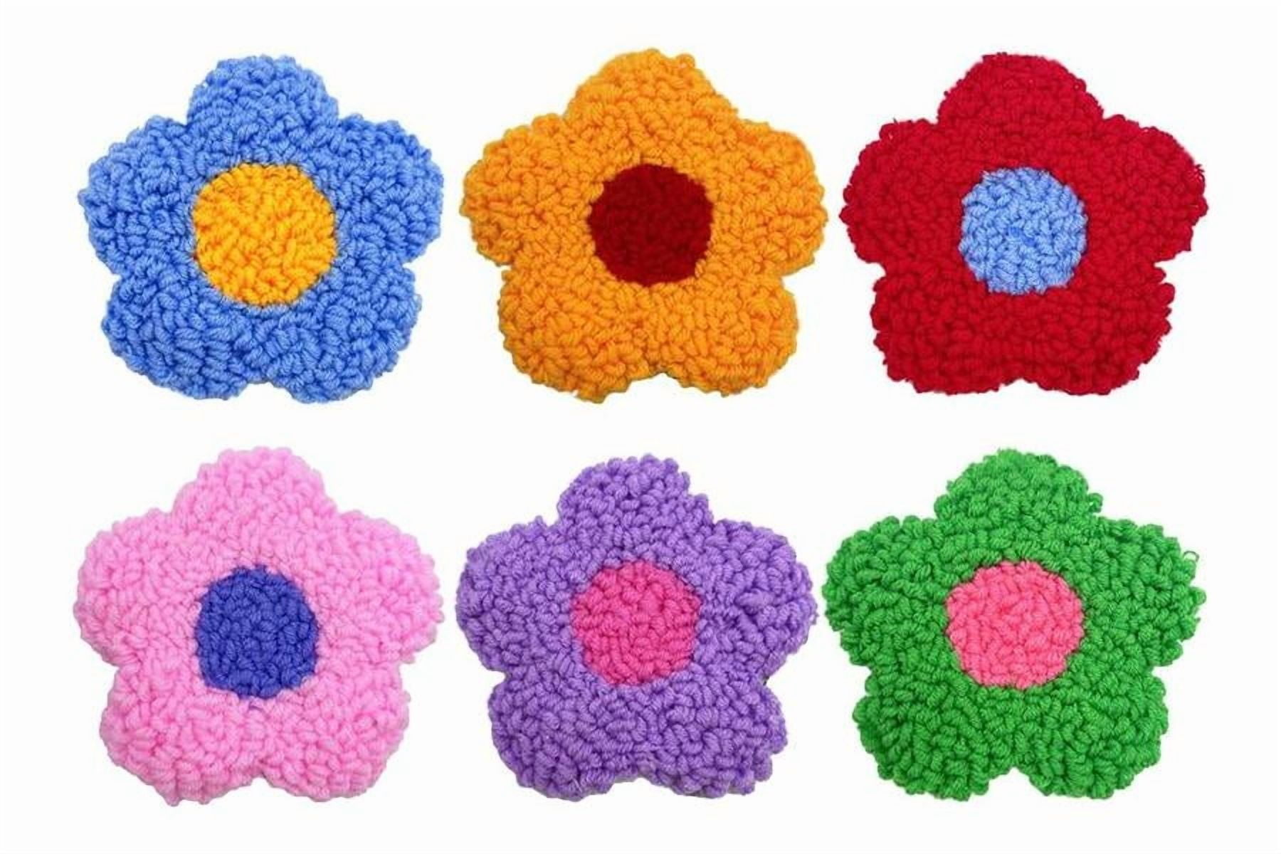 Flower Punch Needle Coasters Kit,6-pattern punch needle Needle Coasters Kit ,Punch Art for Beginners,Suitable for Home Decoration