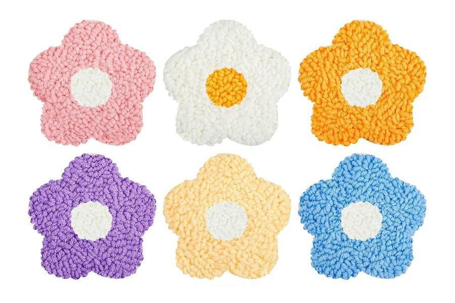 Flower Punch Needle Coasters Kit,6-pattern punch needle Needle Coasters Kit ,Punch Art for Beginners,Suitable for Home Decoration