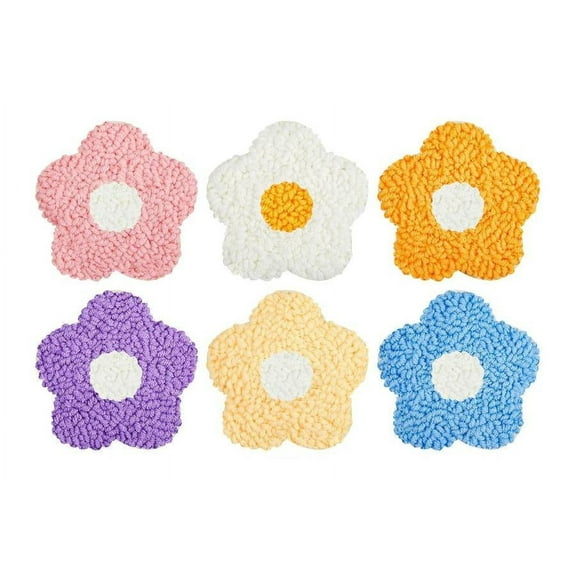 Flower Punch Needle Coasters Kit,6-pattern punch needle Needle Coasters Kit ,Punch Art for Beginners,Suitable for Home Decoration