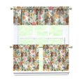 thumbnail image 1 of Flower Puppy 3-Piece Kitchen Curtains Set Kitchen Curtains Sets with Valance for Windows Rod Pocket Machine Washable Kitchen Decor(54"x18"+2x27.5"x24"), 1 of 6
