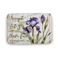 thumbnail image 1 of Flower Purple Iris - Accept What Is Let's Go Of What Was Have Faith In What Will Be Pattern Bath Mat,Plush Bathroom Decor Mat with Non Slip Backing,Bath Rugs for Bathroom 20"x32", 1 of 7