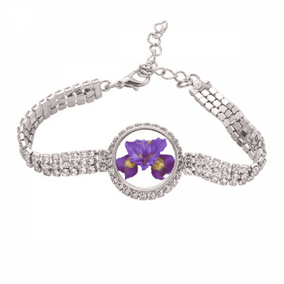 Flower Purple Orchid Tennis Chain Anklet Bracelet Diamond Jewelry