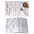 thumbnail image 1 of Flower Purple Placemats Set of 1, Grey Cherry Blossoms White Background Non-Slip Place Mats Washable Table Mats for Kitchen Dining Table Decorations Indoor/Outdoor, 1 of 9
