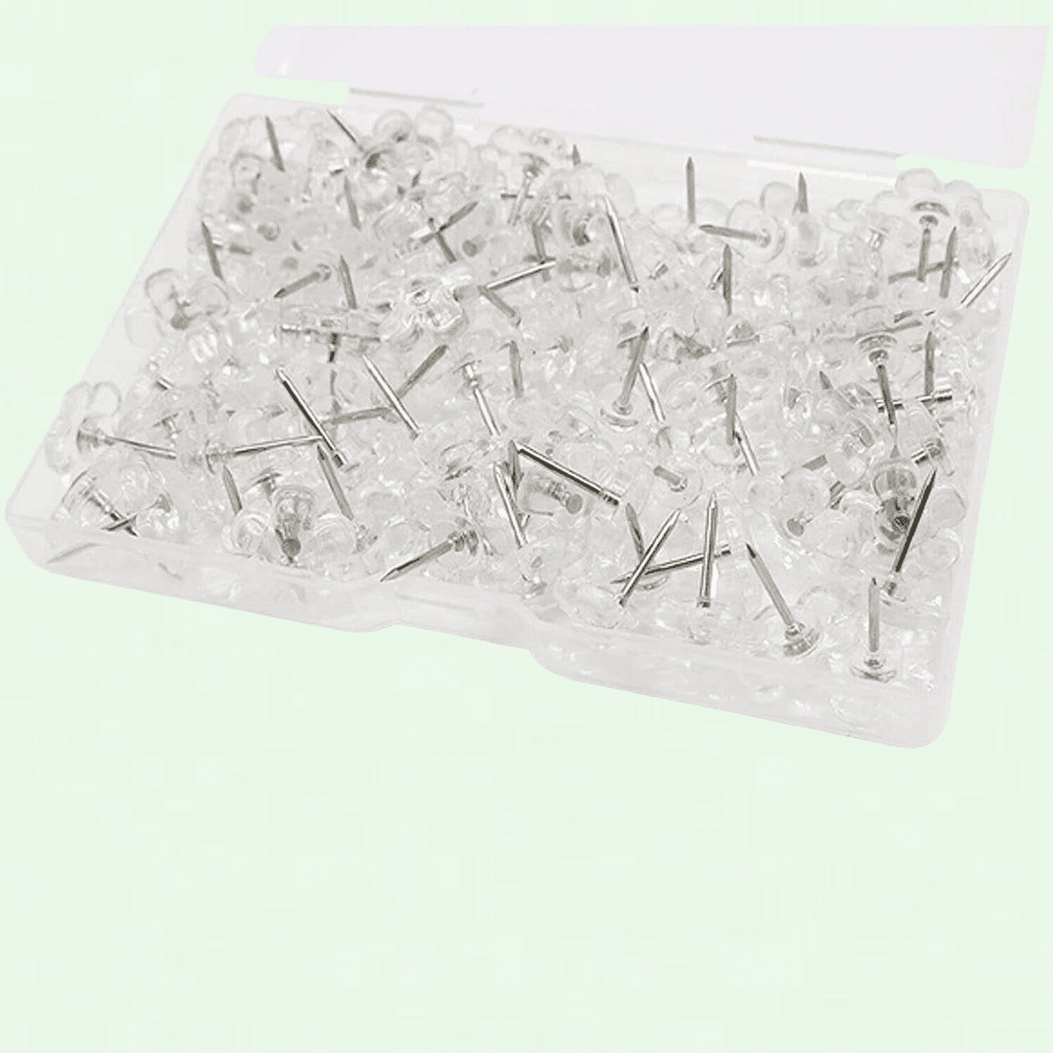 Flower Push Pins for Wall Hanging, Cute Clear Flat Thumb Tacks (100 Pcs/Box)