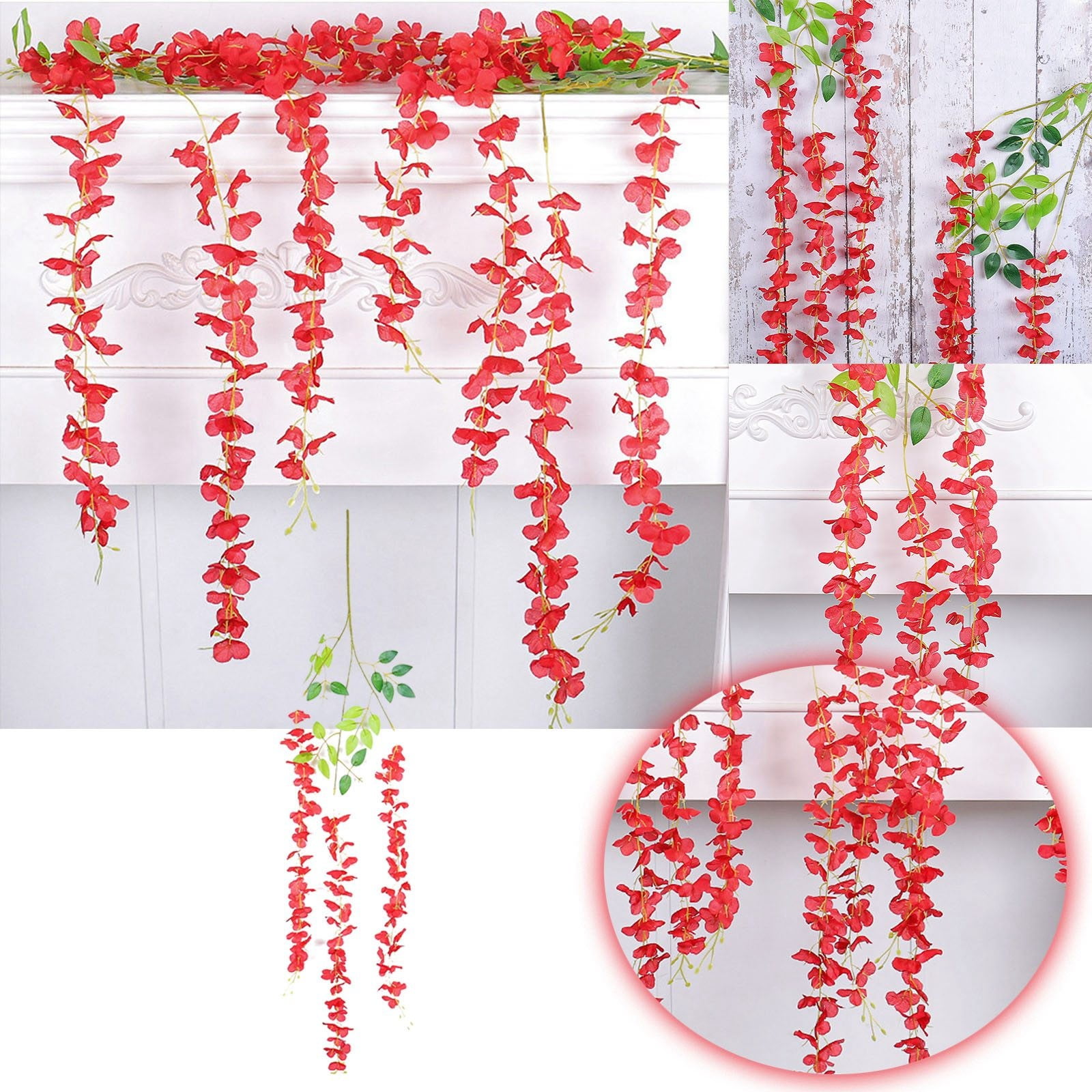 Flower Rattan Christmas Decorations Wedding Ceiling Vine Wall Hanging