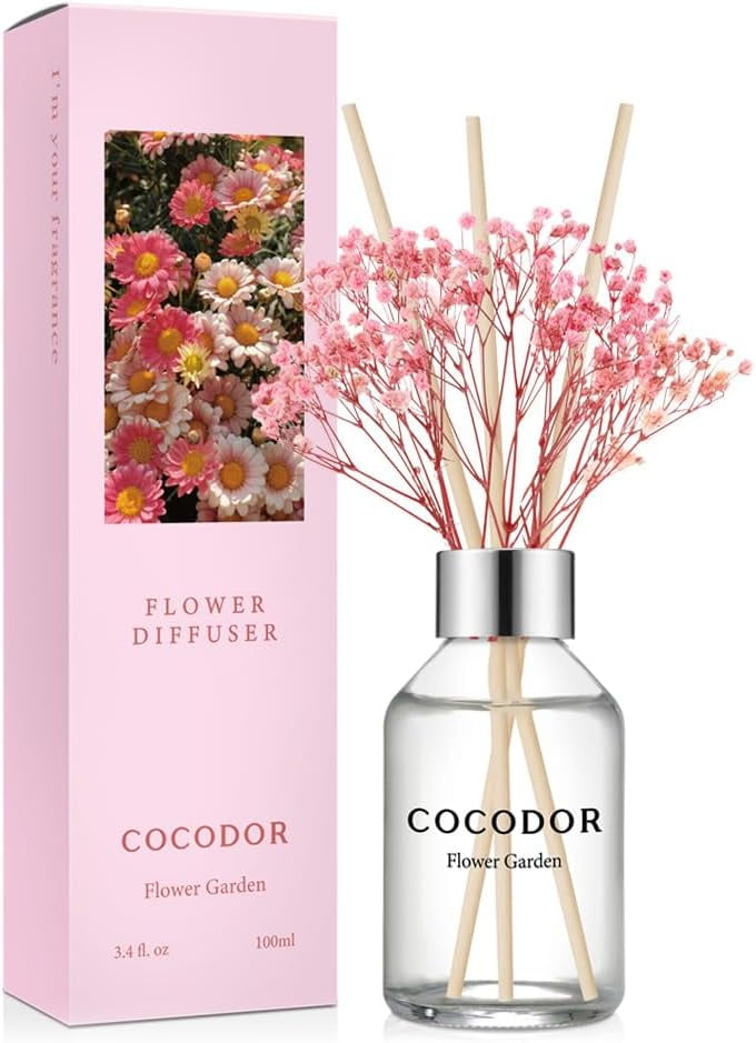 Flower Reed Diffuser Set / 3.4oz / Flower Garden/Scent Diffuser with ...