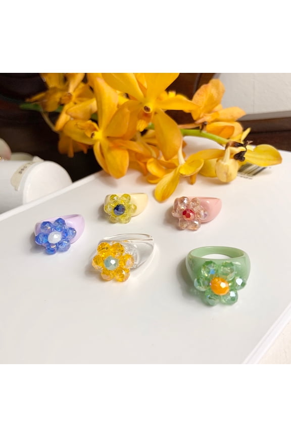 Flower Resin Statement Ring