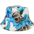 thumbnail image 1 of Flower Reversible Bucket Hat For Men Women Summer Travel Beach Outdoor Fishing Hat 100% Cotton - J618-Blue, 1 of 4