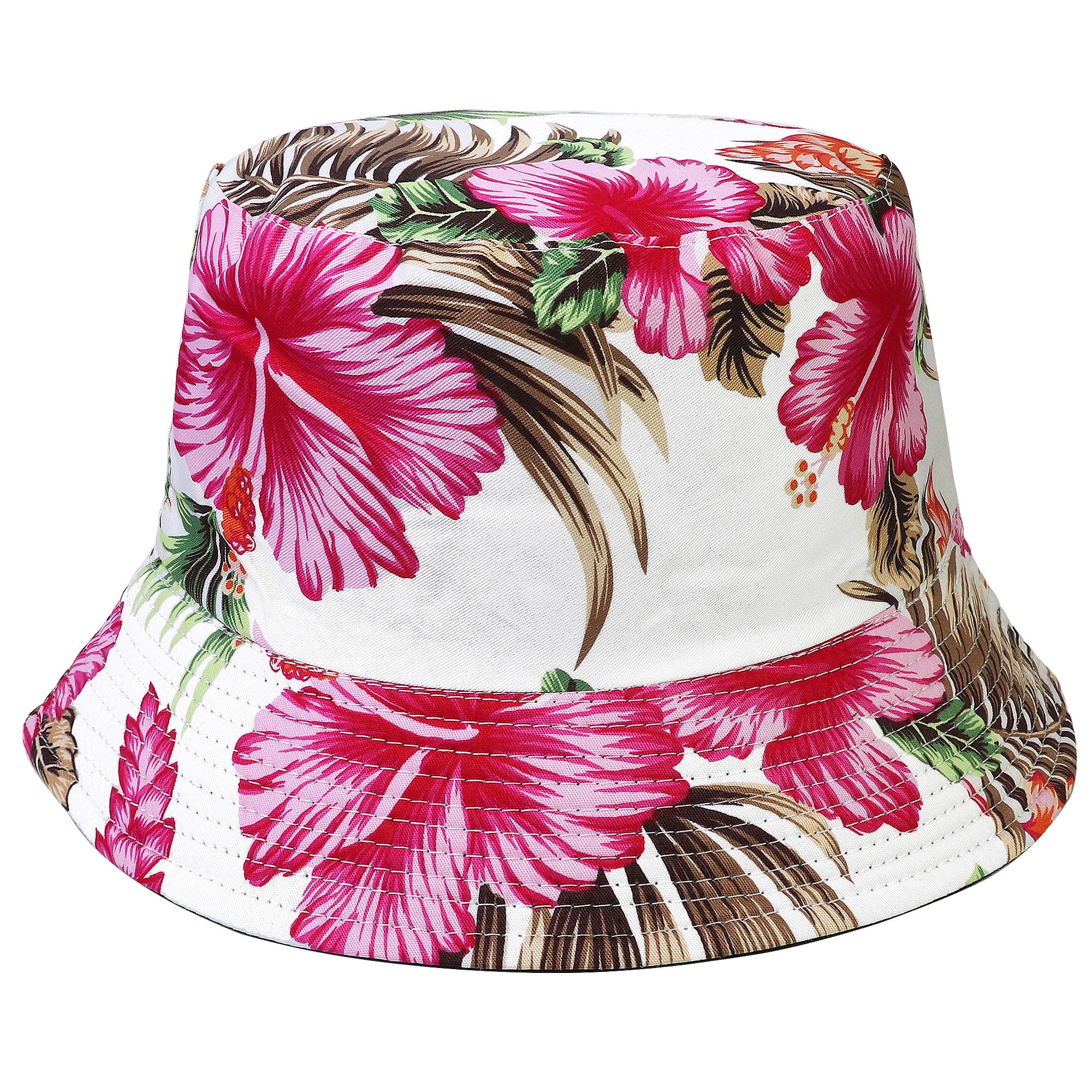 Flower Reversible Bucket Hat For Men Women Summer Travel  display picture 2