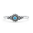thumbnail image 1 of Flower Ring Oxidized Ring Band Lab Created Opal 925 Sterling Silver Size 9, 1 of 5