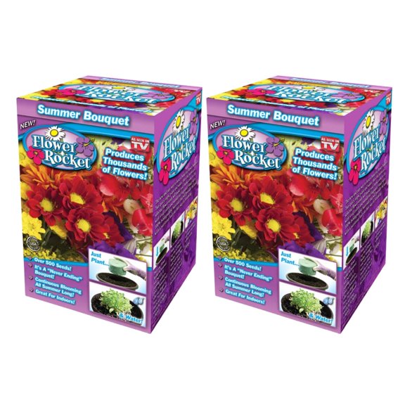 Flower Rocket Summer Bouquet Seed Disc Concentrated Flower Planting Gardener Indoor Outdoor Kit Produces Countless Flowers Great For Spring Summer Gardening Activities Set of 2