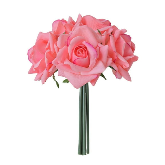 Flower Rose Bundle 5 Head Curly Edge Rose Wedding Decorative Flowers, Material, Weather-Resistant, Easy Care