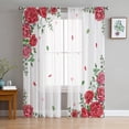 thumbnail image 1 of Flower Rose Golden Sheer Curtain for Bedroom Tulle Voile Curtain for Kitchen Living Room r Window Treatment, 1 of 7