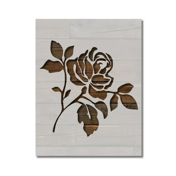 Flower Rose Stencil Template Reusable 8.5 x 11 for Painting on Walls, Wood, Etc. By Stencilville