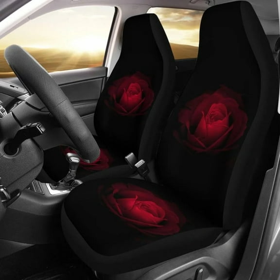 Flower Roses Car Seat Covers 210902 Pack of 2 Universal Front Seat Protective Cover