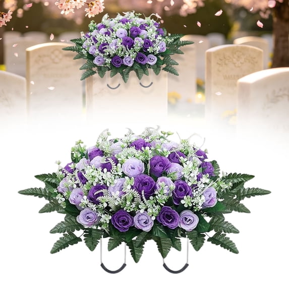 Flower Saddle Large Artificial Cemetery Flowers For Cemetery Memorial Flowers For Outdoor Decorations,Outdoor Artificial Flowers