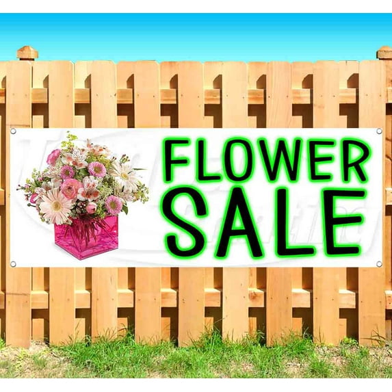 Flower Sale 13 oz Vinyl Banner With Metal Grommets