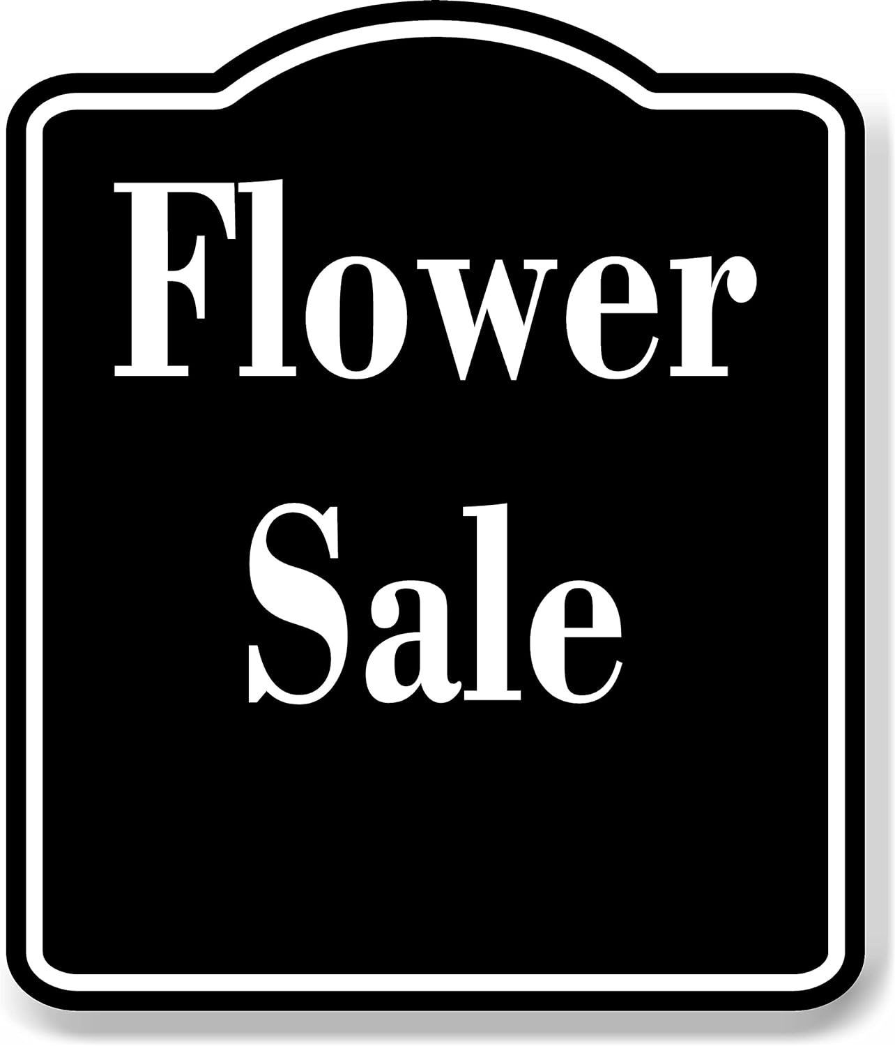 Flower Sale Shop BLACK Aluminum Composite Sign, 15"x18"
