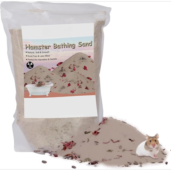 Flower Scent Hamster Dust Bath Sand 2.8lb, Dust Free Desert Potty Litter Sand for Syrian Hamster Gerbil Chinchilla Mice Small Animals
