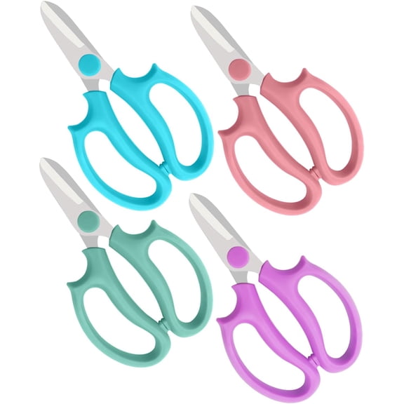 Flower Scissors - 4 Pcs Stainless Steel Flower She, Garden Plant l She for Fresh Flowers Stems (Blue, Green, Pink, Violet)