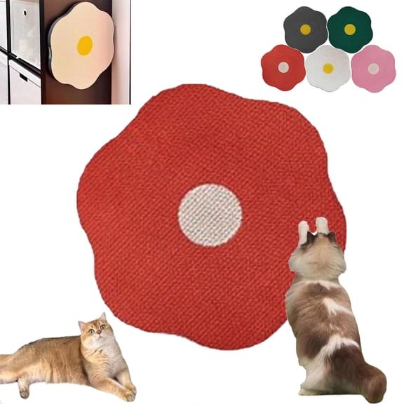 Flower Scratching Pad, Dual Purpose Wall Floor Mounted Cat Scratching Board, Space Saving Hanging Scratching Pad for Furniture Protection, for Grinding Claws